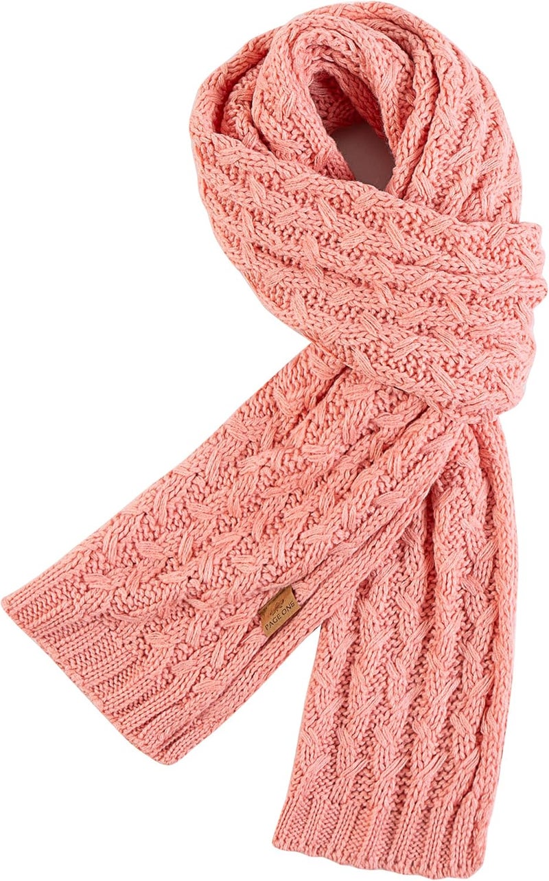 PAGE ONE Women's Ribbed Knit Scarf Winter Warm Long Big Wrap Cashmere Wool Thick Large Chunky Scarf for Women - Image 1